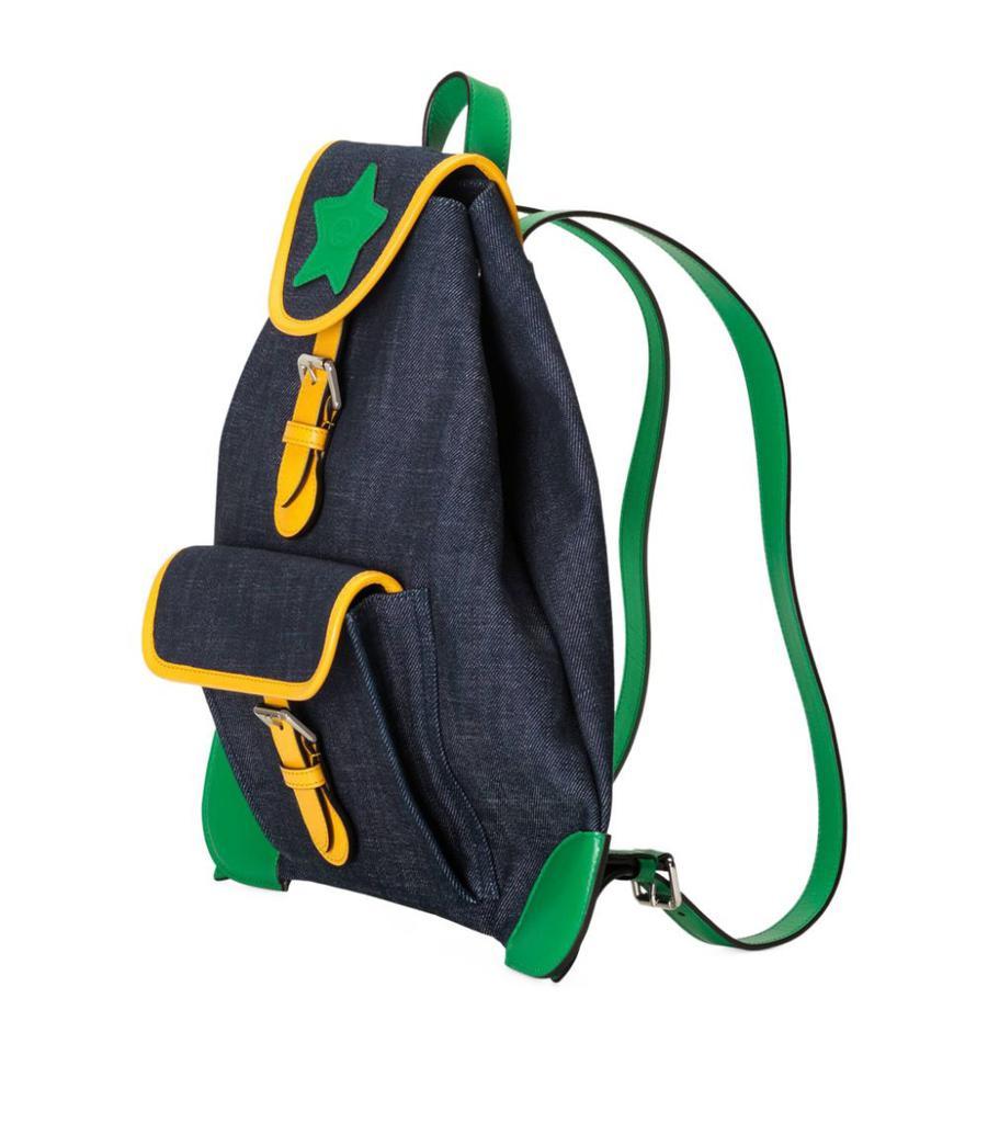 商品Gucci|Denim Leather-Trimmed Backpack,价格¥6759,第7张图片详细描述