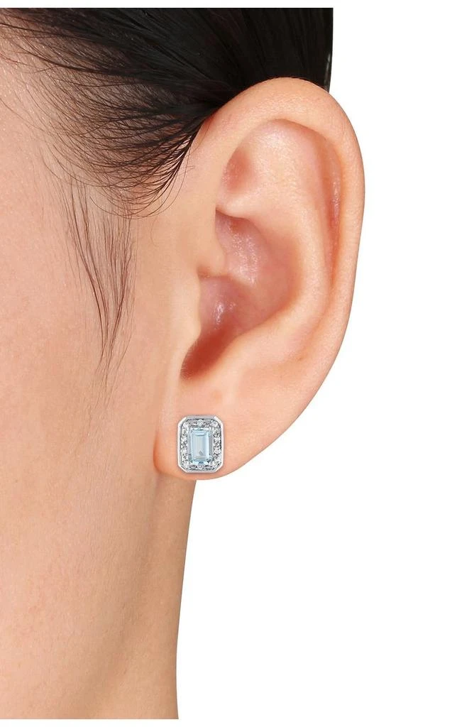 商品DELMAR|Diamond & Aquamarine Stud Earrings,价格¥824,第2张图片详细描述