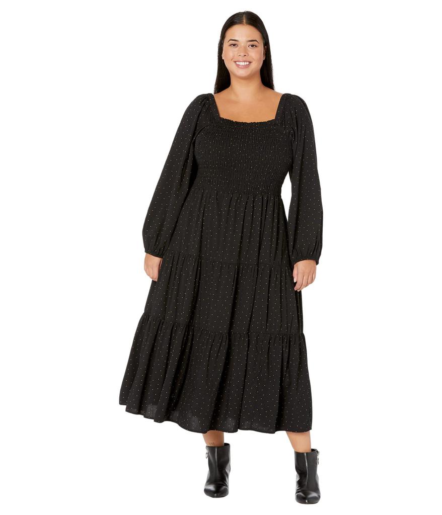 Plus Lucie Tiered Midi Dress in Dot商品第1张图片规格展示