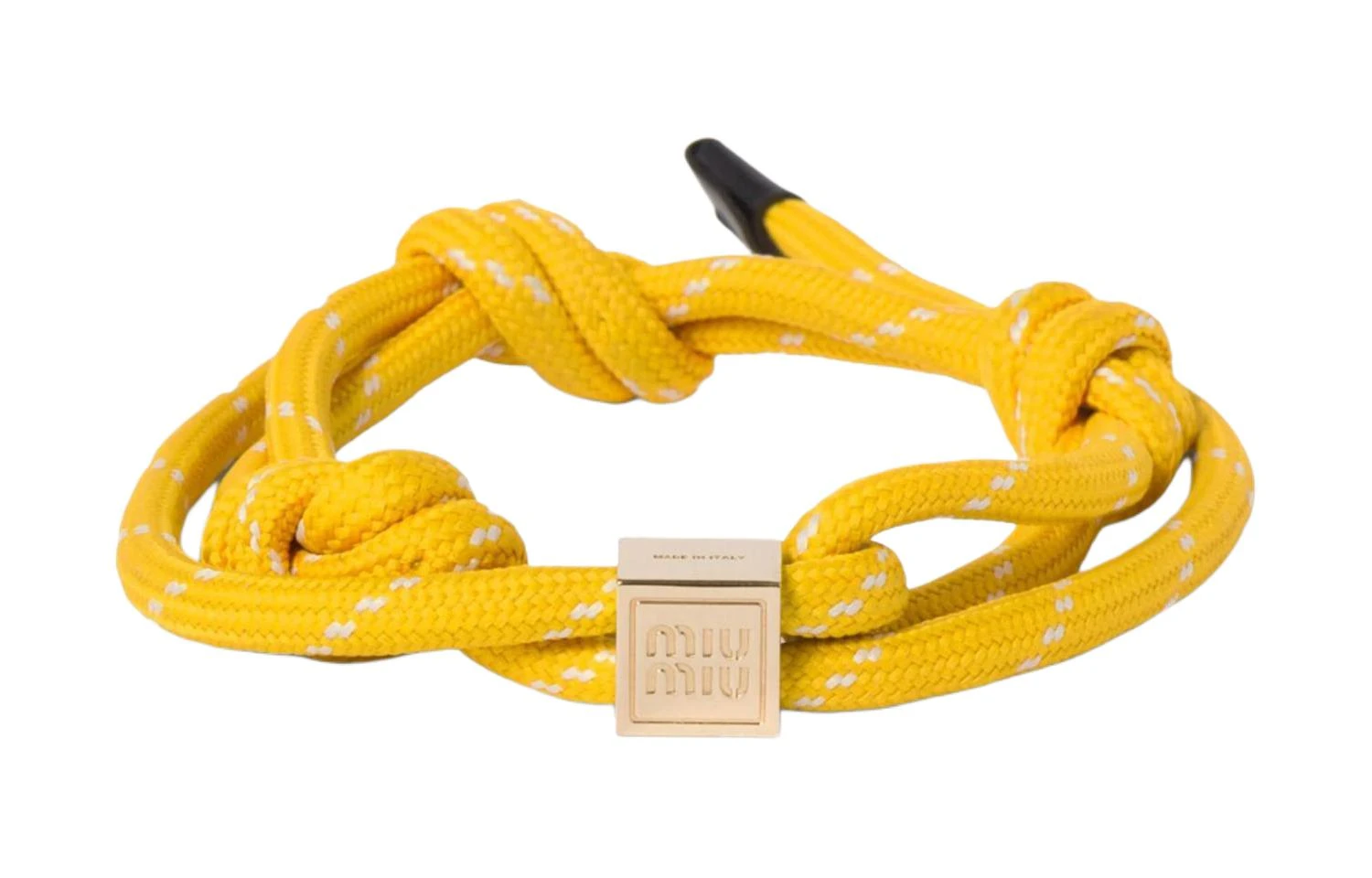 商品[国内直发] Miu Miu|缪缪 雕刻设计 尼龙 手链 女款 黄色,价格¥3026,第1张图片