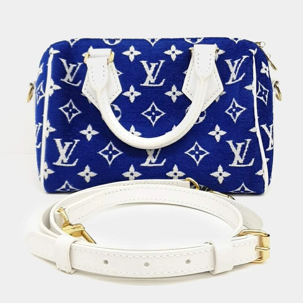 商品[二手商品] Louis Vuitton|Louis Vuitton Blue Velvet Bandouliere Speedy 20 Bag,价格¥19679,第3张图片详细描述