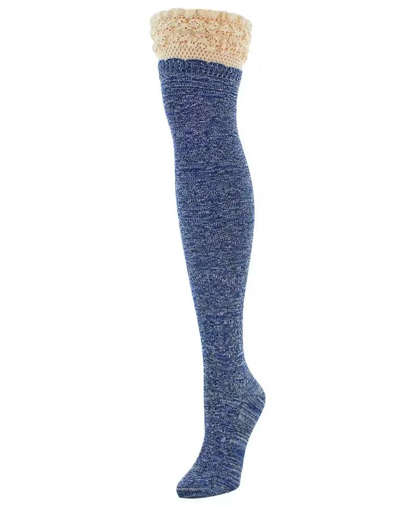 商品Memoi|Women's Warped Crochet Over The Knee Socks,价格¥135,第1张图片