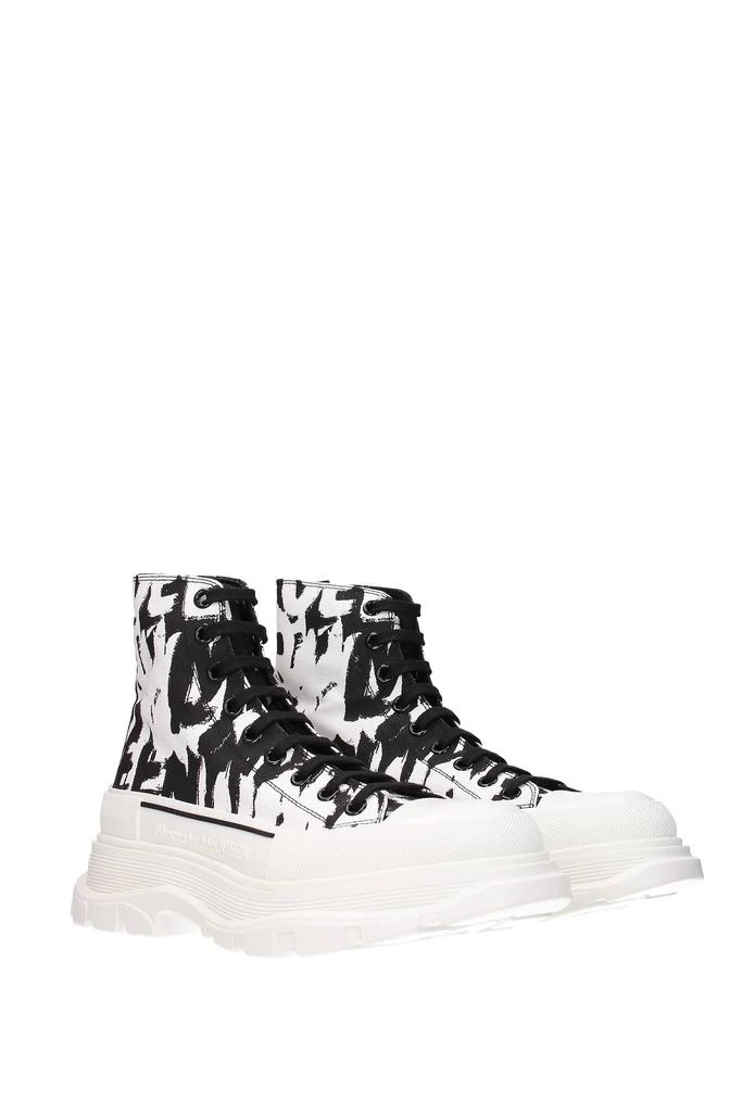 商品Alexander McQueen|Ankle Boot Fabric White Black,价格¥4438,第2张图片详细描述