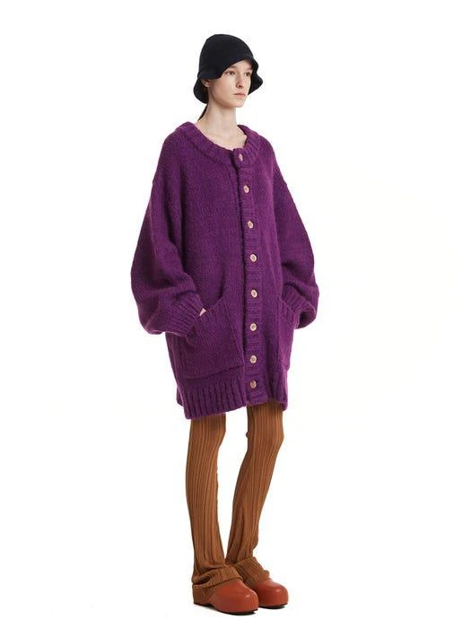 商品TRUNK PROJECT|Ballooned Sleeves Cardigan Jacket _Purple,价格¥1534,第4张图片详细描述