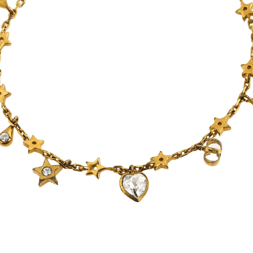 商品[二手商品] Dior|Dior Gold Tone Crystal Heart & Star Charm Bracelet,价格¥2359,第2张图片详细描述