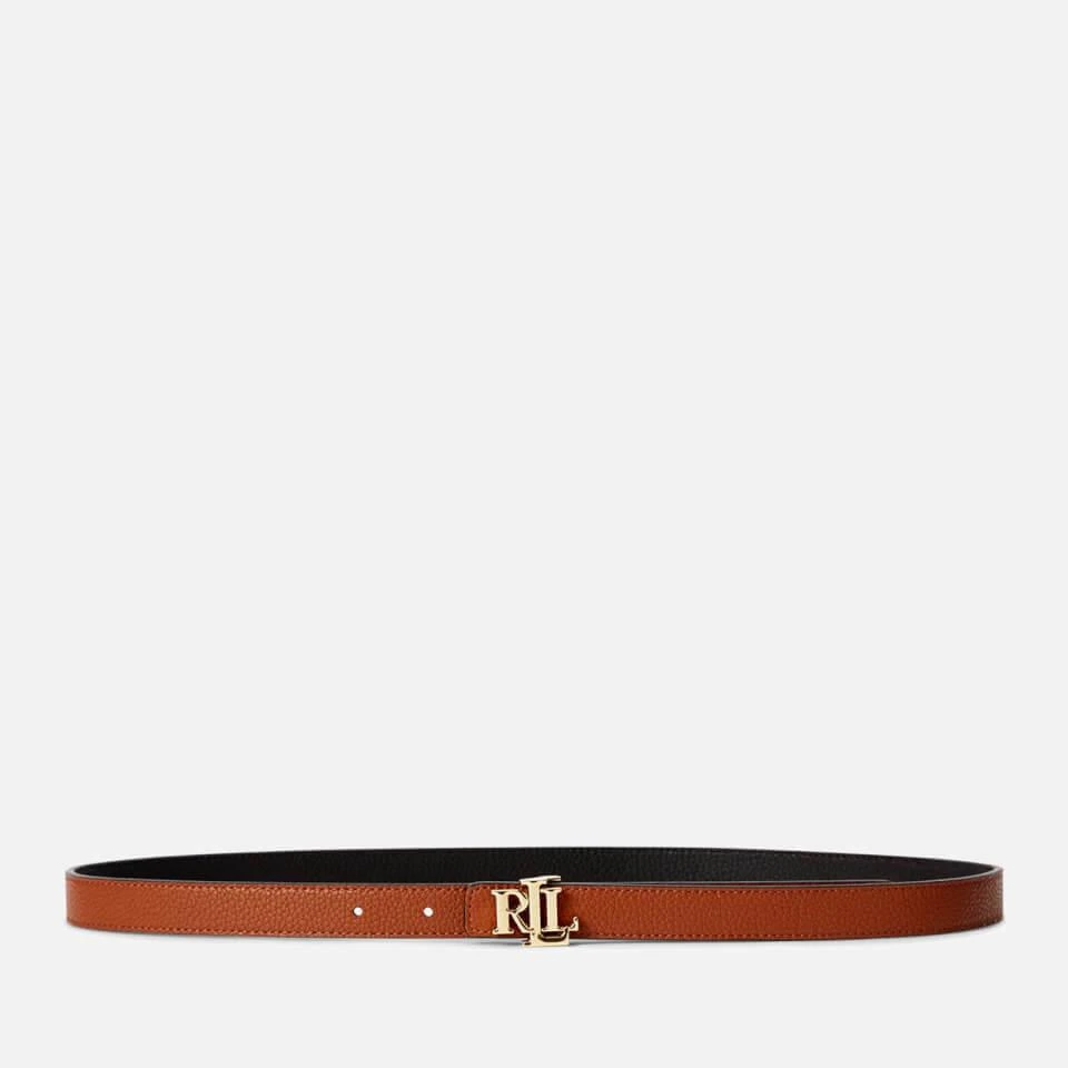 商品Ralph Lauren|Lauren Ralph Lauren Women's Reversible 20 Skinny Belt - Black/Lauren Tan,价格¥818,第3张图片详细描述