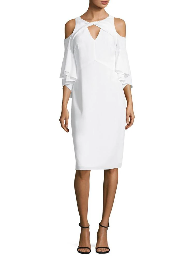 商品Shoshanna|Ruffled Cold-Shoulder Dress,价格¥885,第1张图片