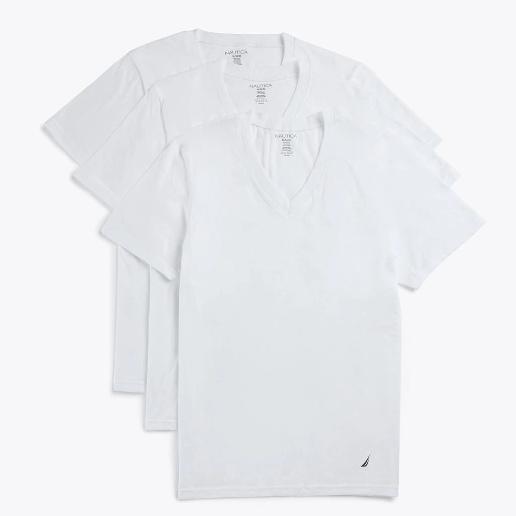 商品Nautica|Nautica Mens V-Neck T-Shirt, 3-Pack,价格¥125,第1张图片