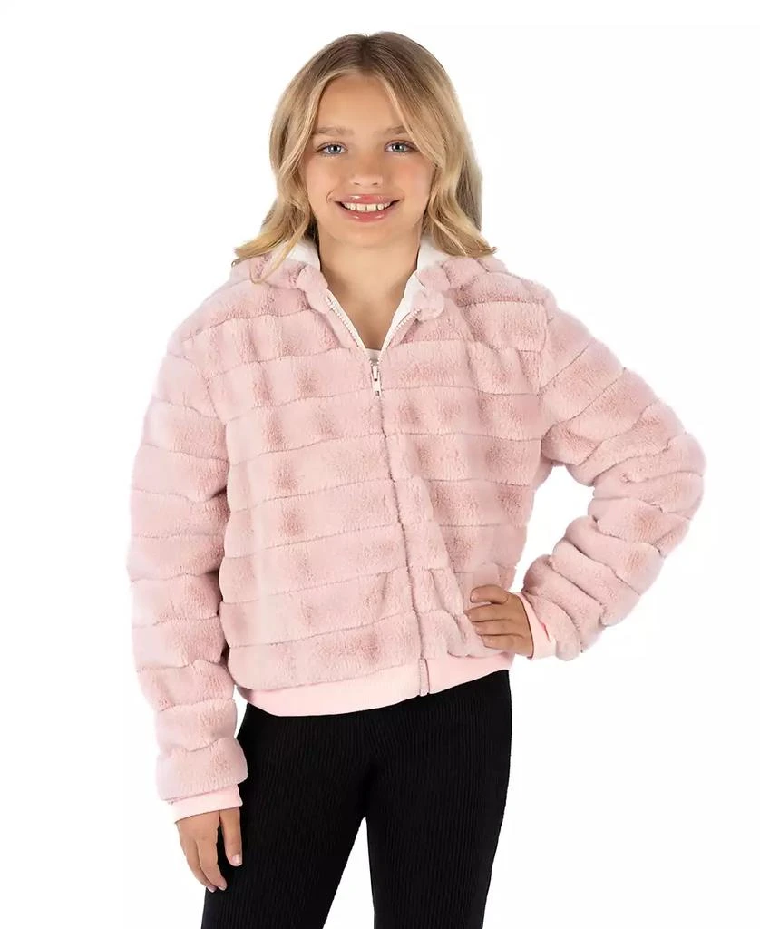 商品Speechless|Big Girls Faux Fur Zip Up Hooded Jacket,价格¥113,第1张图片