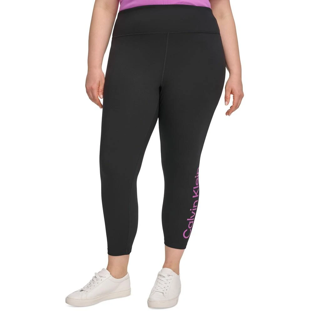 商品Calvin Klein|Plus Size Logo-Print Cropped Leggings,价格¥223,第2张图片详细描述