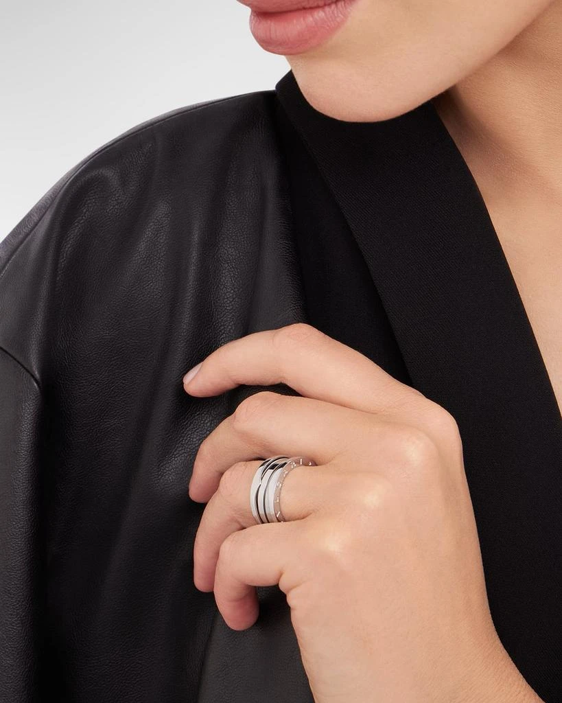 商品BVLGARI|B.Zero1 18k White Gold 3-Band Ring, EU 55 / US 7.25,价格¥23001,第2张图片详细描述