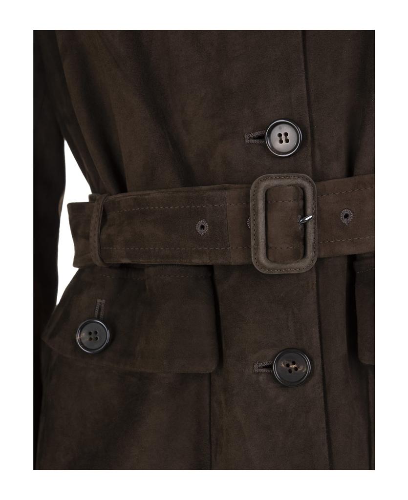 'S Max Mara Sir Jacket In Dark Grey Suede Leather商品第3张图片规格展示