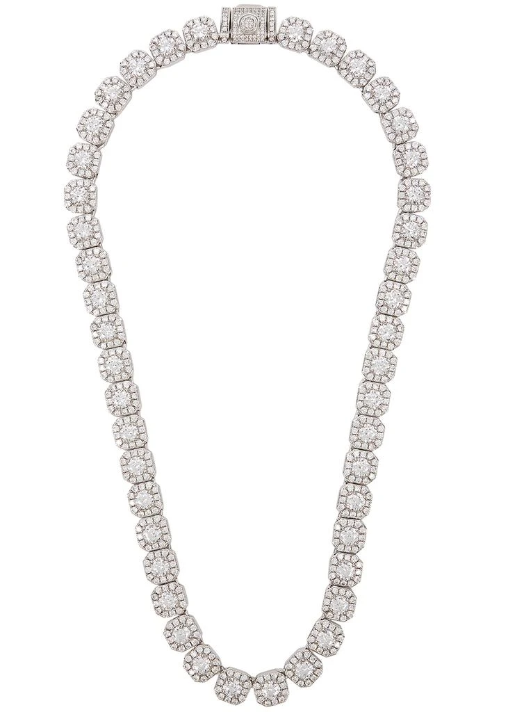 商品CERNUCCI|Clustered Tennis 18kt white gold-plated necklace,价格¥1846,第1张图片