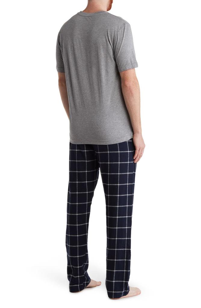 Short Sleeve T-Shirt & Flannel Pants 2-Piece Pajama Set商品第2张图片规格展示