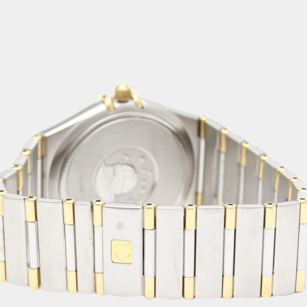 Omega Silver 18k Yellow Gold And Stainless Steel Constellation 1312.30 Quartz Men's Wristwatch 33 mm商品第4张图片规格展示