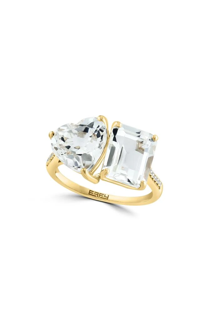 商品Effy|14K Yellow Gold White Topaz & Diamond Ring - 0.06ct.,价格¥4685,第1张图片