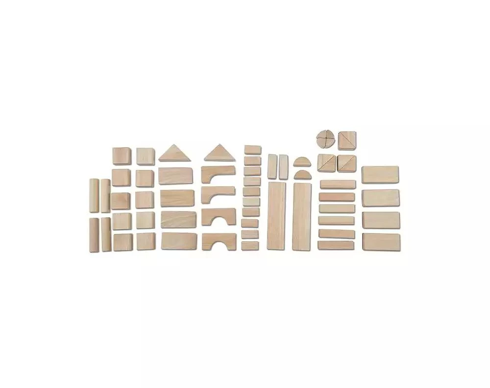 商品Melissa & Doug|Melissa & Doug Standard Unit Solid-Wood Building Blocks With Wooden Storage Tray (60 pcs),价格¥633,第3张图片详细描述