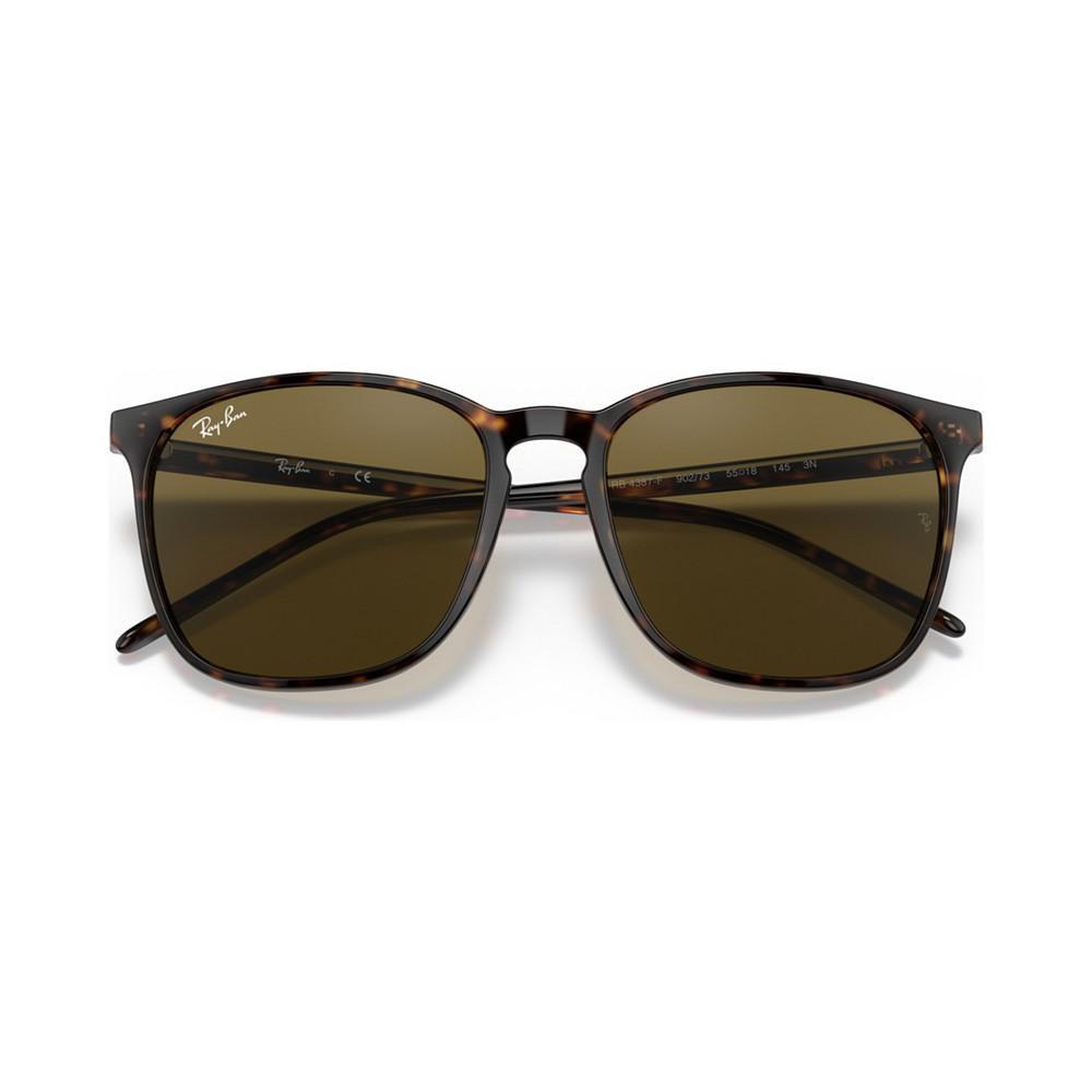 商品Ray-Ban|Men's Low Bridge Fit Sunglasses, RB4387F 55,价格¥991,第4张图片详细描述