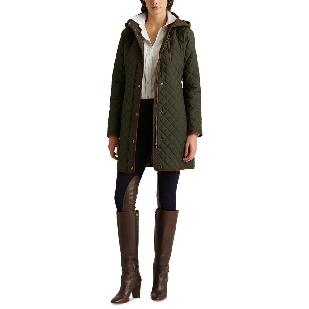 Women's Faux-Suede-Trim Quilted Coat, Created for Macy's商品第1张图片规格展示
