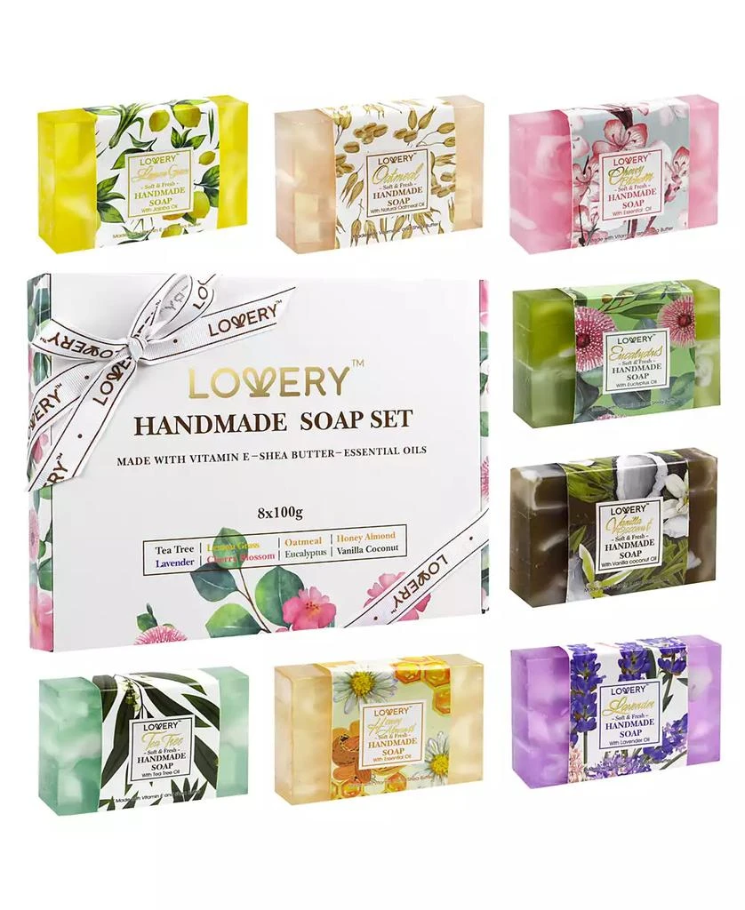 商品Lovery|Handmade Soap Gift Set, Variety Pack Bath and Body Care Gift Set, 8 Piece,价格¥253,第1张图片