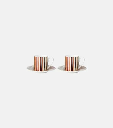 商品Missoni|Stripes Jenkins浓缩咖啡杯与咖啡碟两件套,价格¥1891,第1张图片