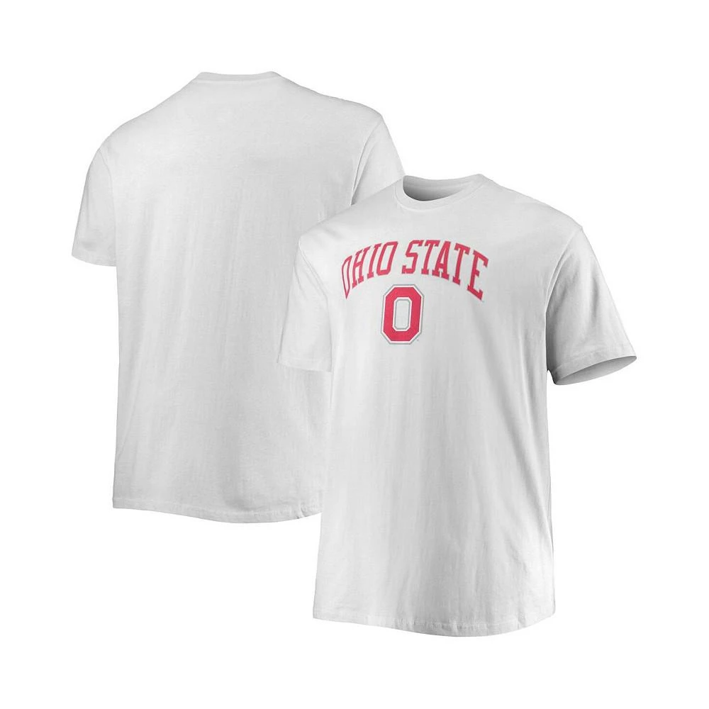 商品CHAMPION|Men's White Ohio State Buckeyes Big and Tall Arch Over Wordmark T-shirt,价格¥222,第1张图片