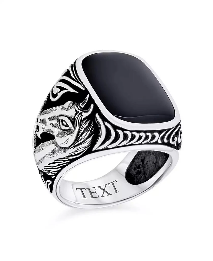 商品Bling Jewelry|Natural Black Onyx Equestrian Stallion Horse Ring Sterling Silver,价格¥571,第4张图片详细描述