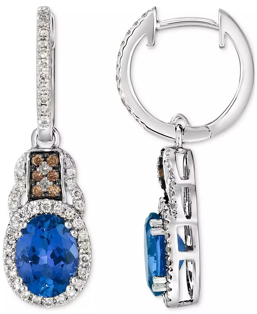 商品Le Vian|Blueberry Tanzanite (2 ct. t.w.) & Diamond (1/2 ct. t.w.) Charm Hoop Earrings in 14k White Gold,价格¥21651,第3张图片详细描述