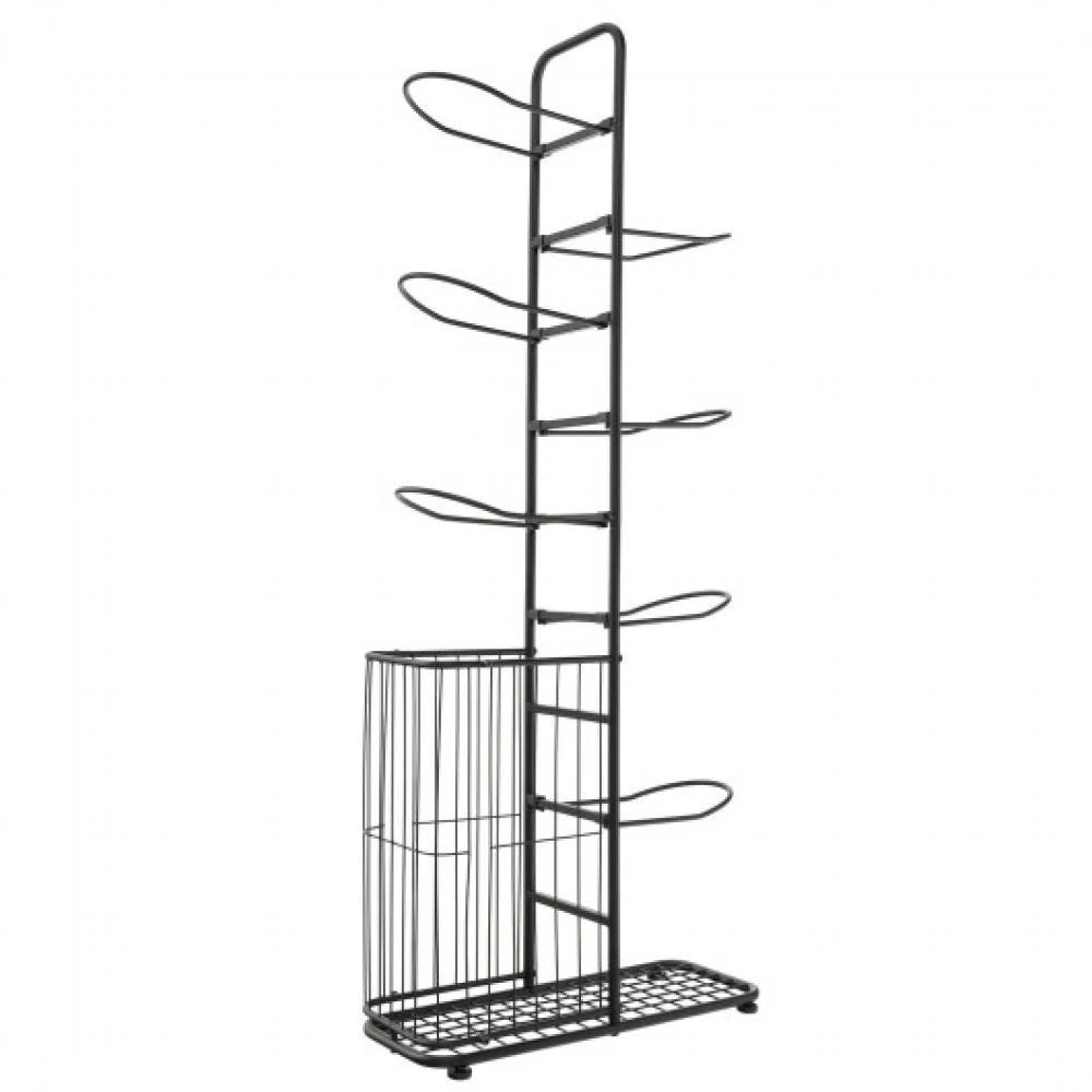 商品Hivvago|Metal Basketball Holder with 7 Removable Hanging Rods and Side Ball Basket,价格¥687,第3张图片详细描述