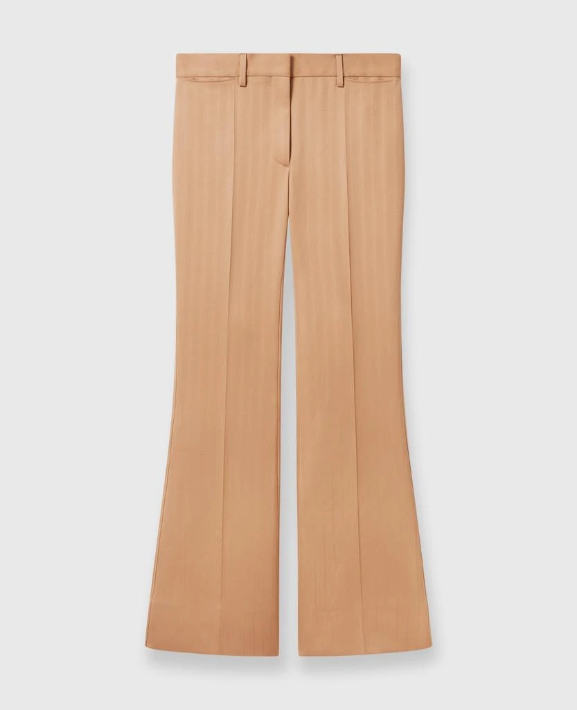 商品Stella McCartney|Stella McCartney - Low-Rise Striped Flared Trousers, Woman, Biscuit, Size: 38,价格¥7487,第1张图片