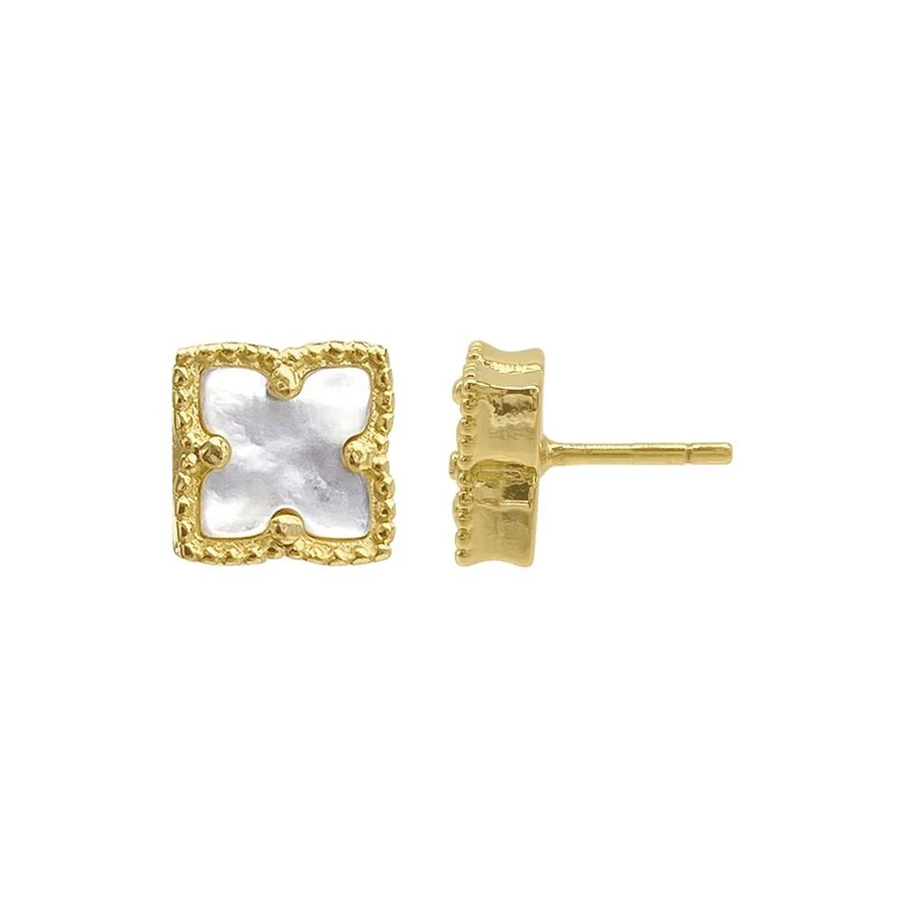 商品ADORNIA|Mother of Imitation Pearl Gold-Tone Flower Stud Earrings,价格¥168,第2张图片详细描述