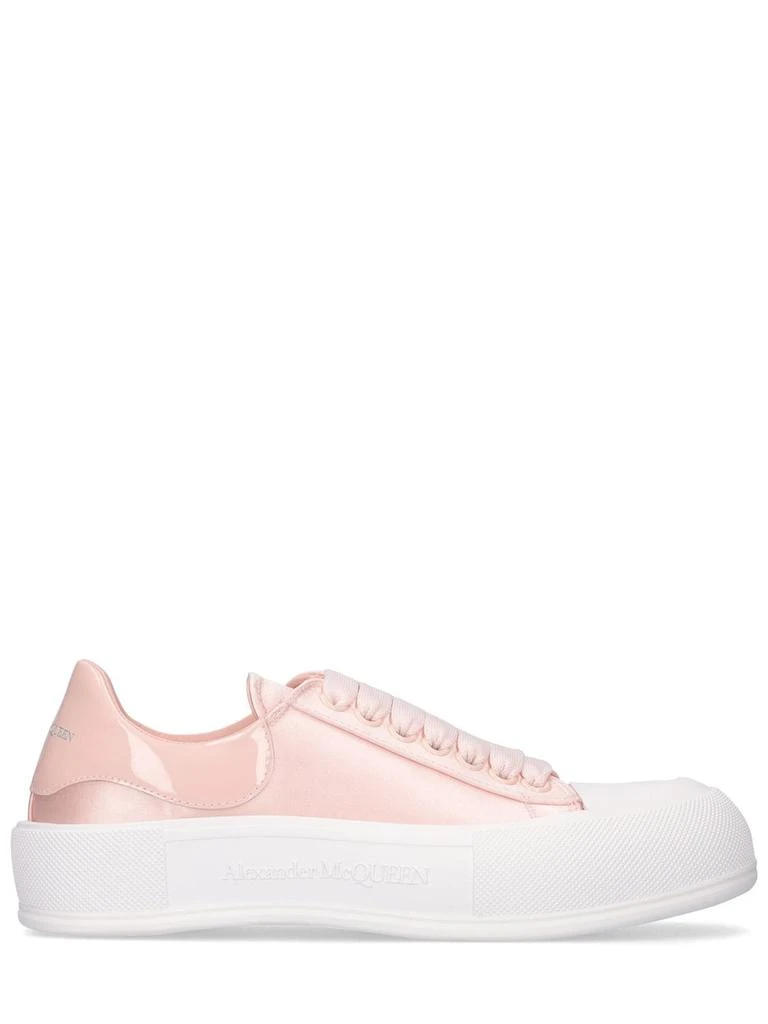 商品Alexander McQueen|45mm Deck Plimsoll Satin Sneakers,价格¥4439,第1张图片