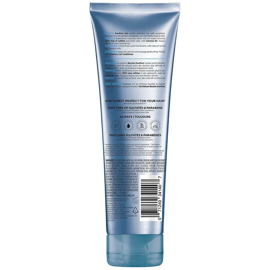 商品L'Oreal Paris|Hydracharge Sulfate Free Shampoo For Curly Hair,价格¥84,第2张图片详细描述