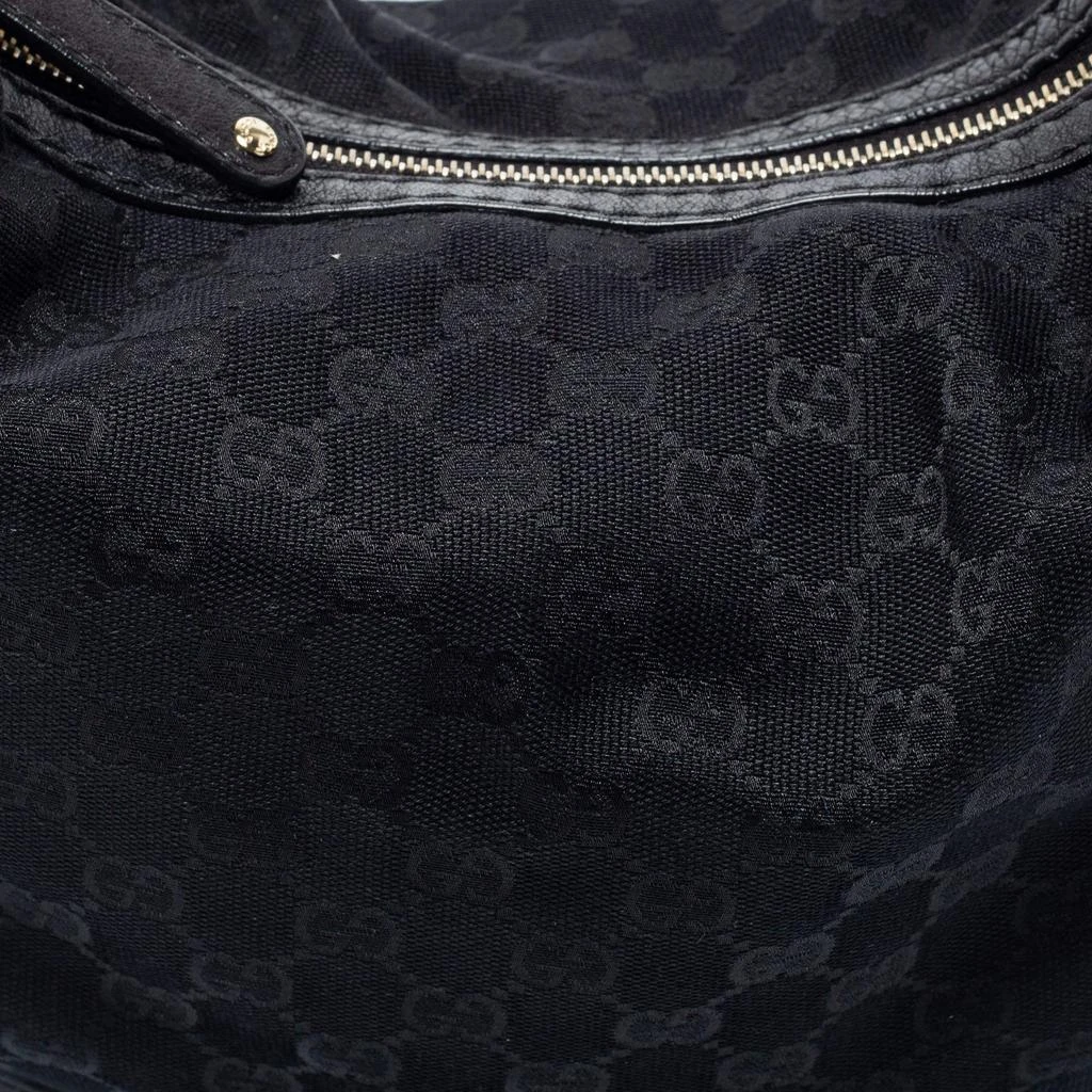商品[二手商品] Gucci|Gucci Black GG Canvas And Leather Charlotte Hobo,价格¥3415,第5张图片详细描述