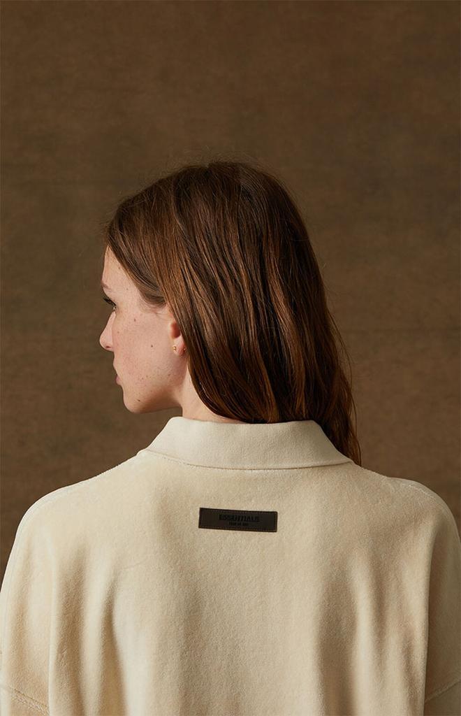 商品Essentials|Women's Egg Shell Velour Long Sleeve Polo Sweatshirt,价格¥538,第7张图片详细描述