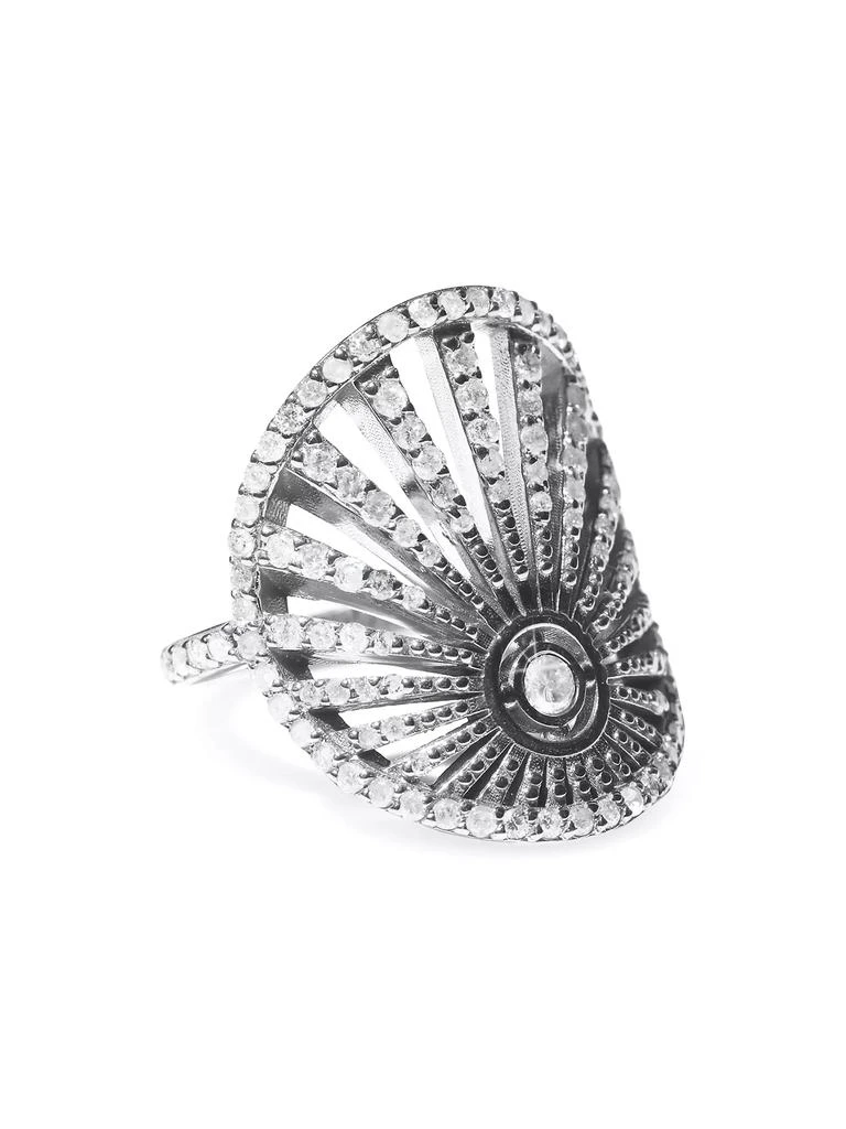 商品Sheryl Lowe|Sunrise Saddle Sterling Silver & 1.25 TCW Diamond Ring,价格¥11970,第1张图片