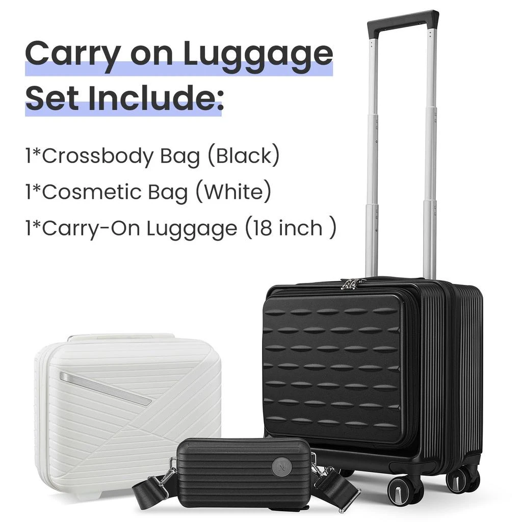 商品Streamdale Furniture|Streamdale 18" Carry On Luggage with Front Open Door &Laptop Interlayer,价格¥1020,第2张图片详细描述