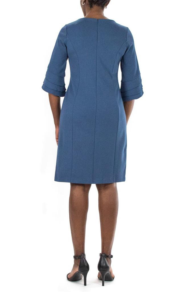 Jewel Neck Tiered Sleeve Midi Dress商品第2张图片规格展示