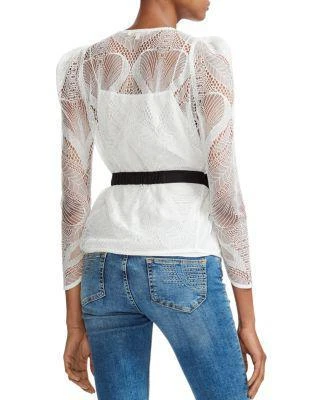 商品Maje|Lizoni Belted Lace Blouse,价格¥875,第2张图片详细描述