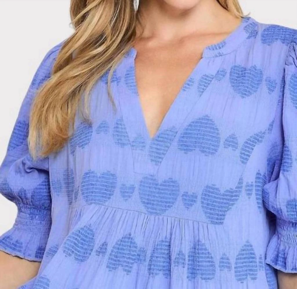 商品umgee|Jacquard Tiered Mini Dress In Peri Blue,价格¥379,第3张图片详细描述