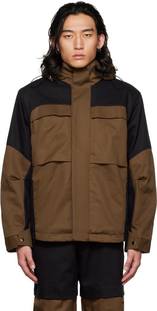 商品Spencer Badu|黑色 & 棕色拼接夹克,价格¥6499,第1张图片