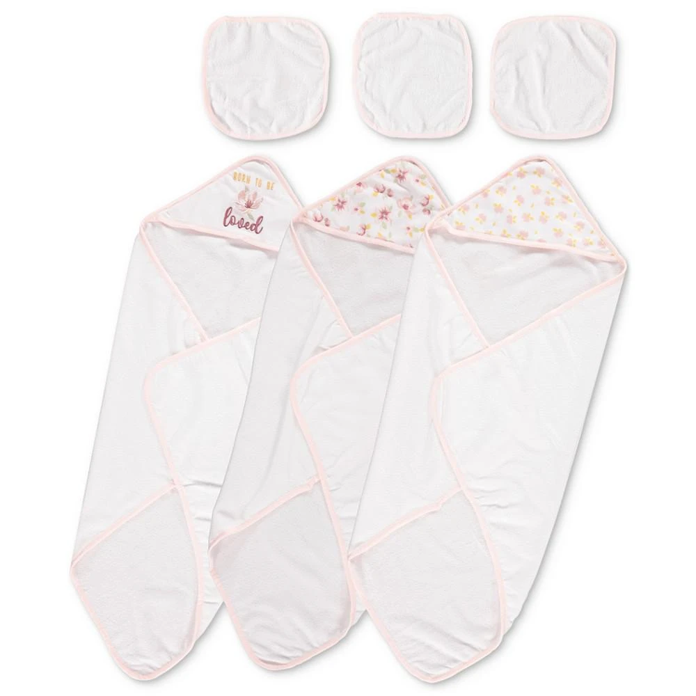商品Chickpea|Baby Girls Bath Hooded Towels and Washcloths, 6 Piece Set,价格¥67,第5张图片详细描述