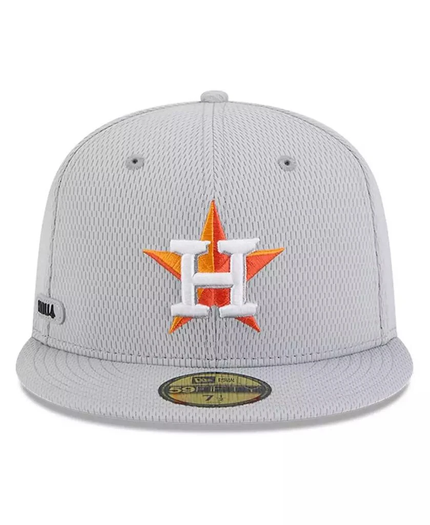 商品New Era|Men's Gray Houston Astros 2025 MLB Clubhouse 59FIFTY Fitted Hat,价格¥376,第3张图片详细描述
