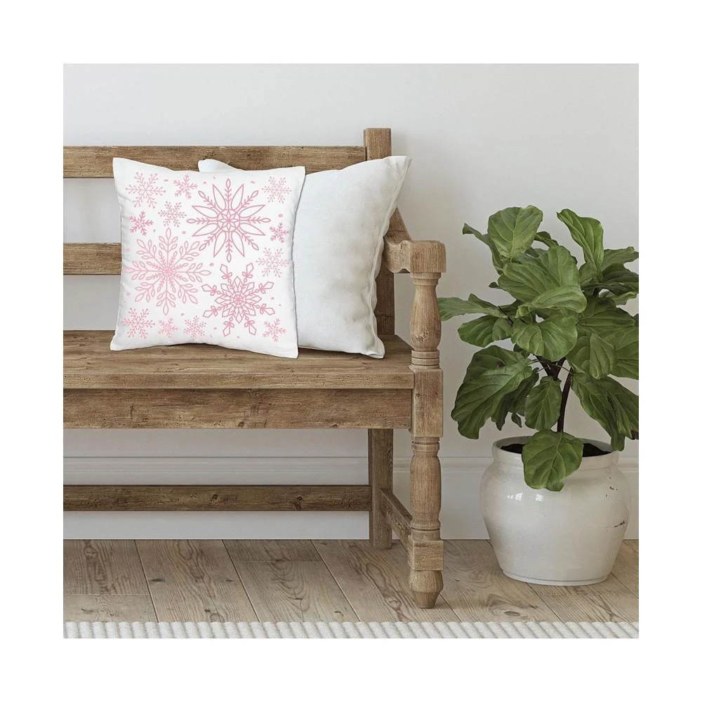 商品Big Dot of Happiness|Pink Winter Wonderland - Decor Canvas Cushion Case Throw Pillow Cover 16 x 16 In,价格¥157,第3张图片详细描述