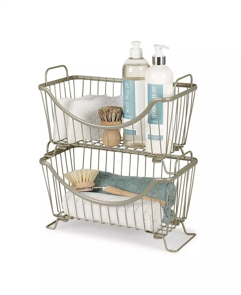 商品Spectrum|Diversified Ashley Stackable Wire Basket with Raised Feet and Looped Handles, Small,价格¥155,第3张图片详细描述