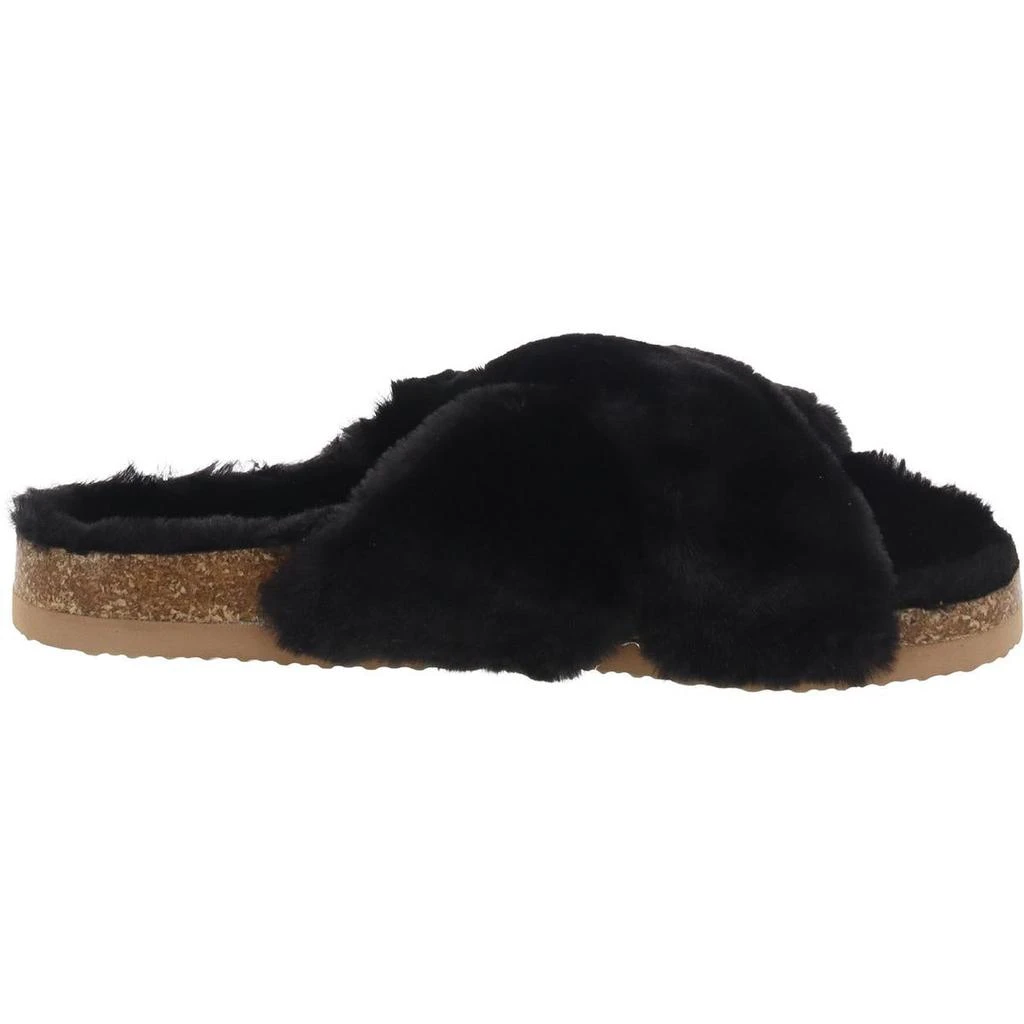 BC Footwear Womens Myth Faux Fur Colorblock Slide Sandals 商品