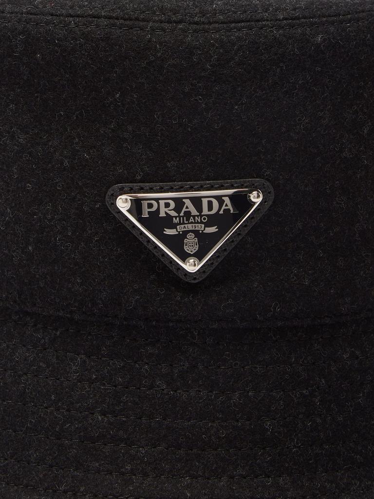 商品Prada|Triangle logo-plaque wool-felt bucket hat,价格¥2896,第4张图片详细描述