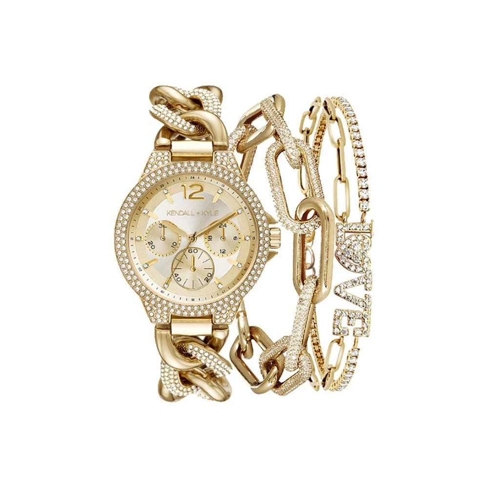 商品KENDALL & KYLIE|iTouch Women's Gold-Tone Metal Bracelet Watch,价格¥150,第1张图片