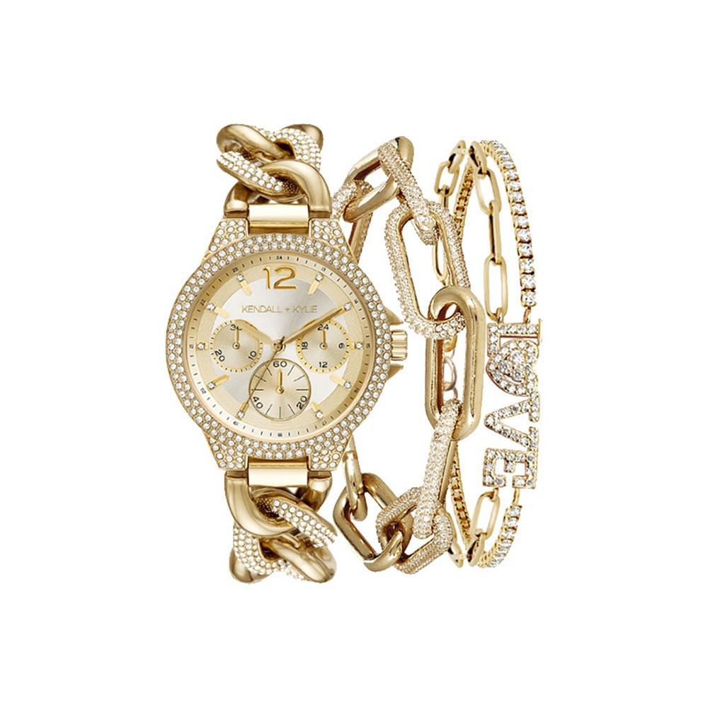 商品KENDALL & KYLIE|iTouch Women's Gold-Tone Metal Bracelet Watch,价格¥353,第1张图片