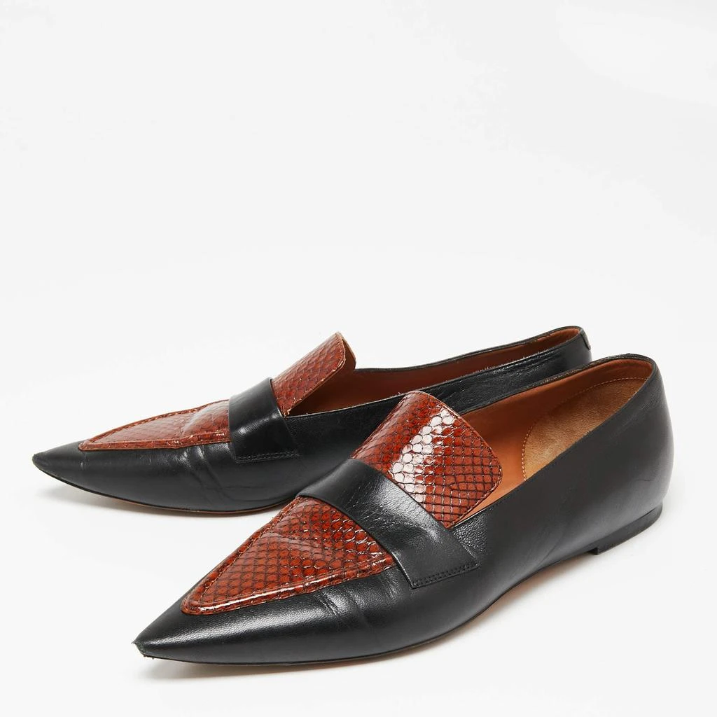 商品[二手商品] Celine|Celine Black/Brown Python Embossed And Leather Slip On Loafers Size 38.5    ,价格¥1107,第2张图片详细描述